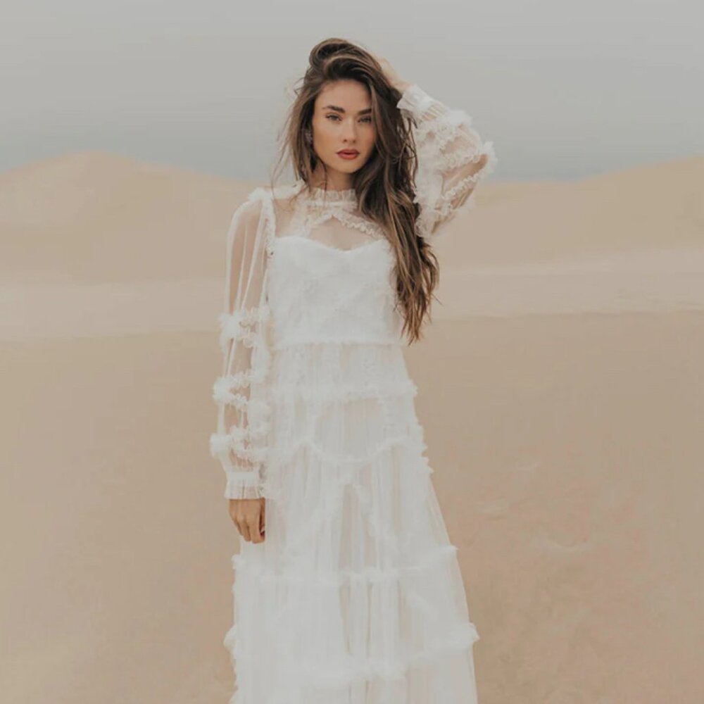 Untamed Petals Dreamer Maxi Dress White